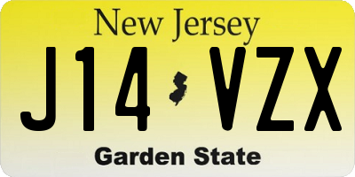 NJ license plate J14VZX