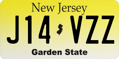 NJ license plate J14VZZ