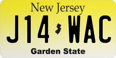 NJ license plate J14WAC