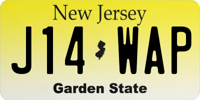 NJ license plate J14WAP