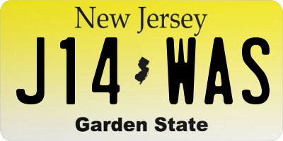 NJ license plate J14WAS