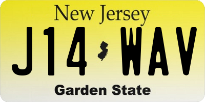 NJ license plate J14WAV