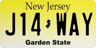 NJ license plate J14WAY