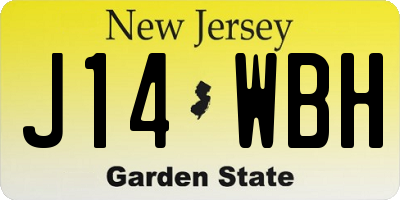 NJ license plate J14WBH