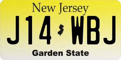 NJ license plate J14WBJ