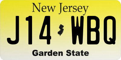 NJ license plate J14WBQ