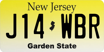 NJ license plate J14WBR