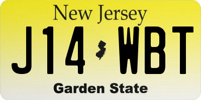 NJ license plate J14WBT