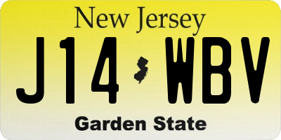 NJ license plate J14WBV