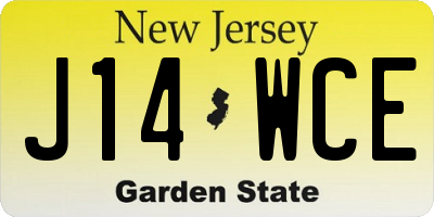 NJ license plate J14WCE