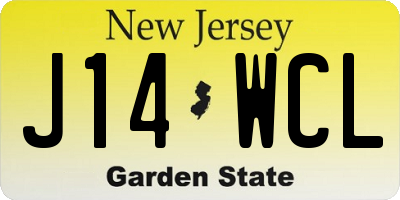NJ license plate J14WCL