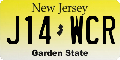 NJ license plate J14WCR
