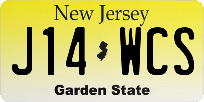NJ license plate J14WCS