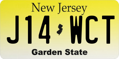 NJ license plate J14WCT