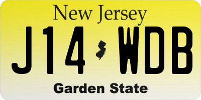 NJ license plate J14WDB
