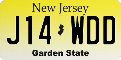 NJ license plate J14WDD