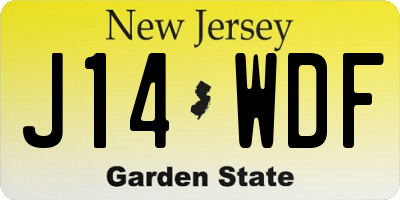 NJ license plate J14WDF