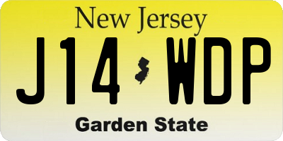 NJ license plate J14WDP