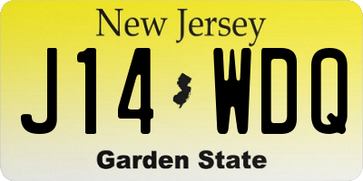 NJ license plate J14WDQ