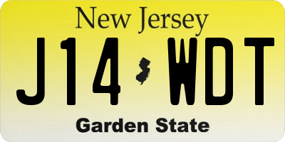 NJ license plate J14WDT