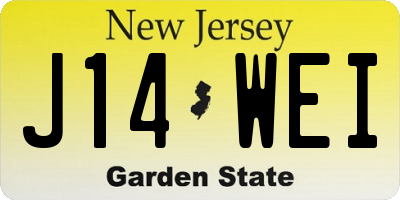 NJ license plate J14WEI