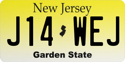 NJ license plate J14WEJ