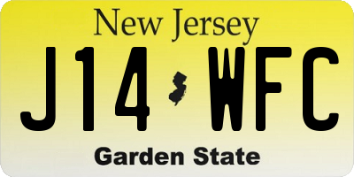 NJ license plate J14WFC