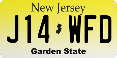 NJ license plate J14WFD