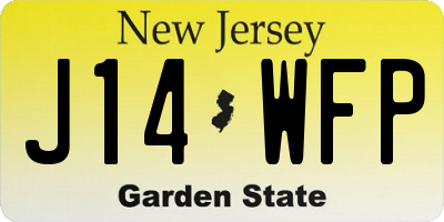 NJ license plate J14WFP