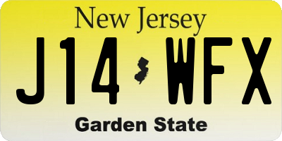 NJ license plate J14WFX