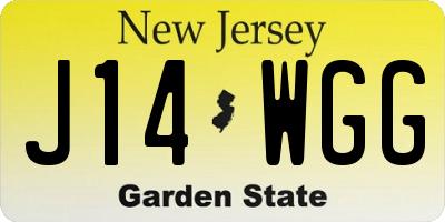 NJ license plate J14WGG