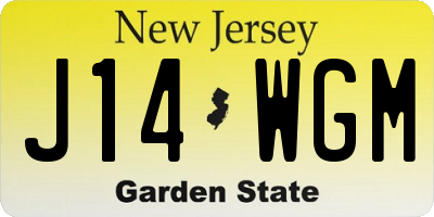 NJ license plate J14WGM