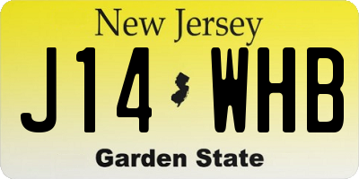 NJ license plate J14WHB