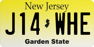 NJ license plate J14WHE