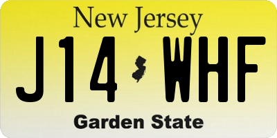 NJ license plate J14WHF