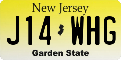 NJ license plate J14WHG