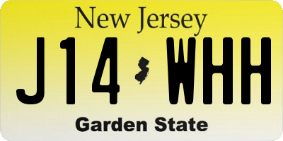 NJ license plate J14WHH