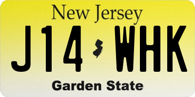 NJ license plate J14WHK