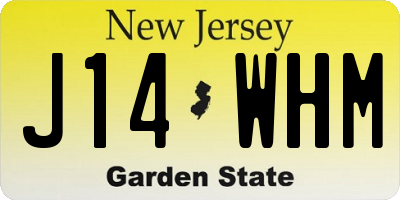 NJ license plate J14WHM