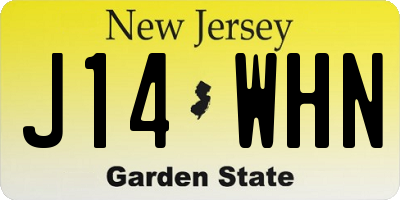 NJ license plate J14WHN