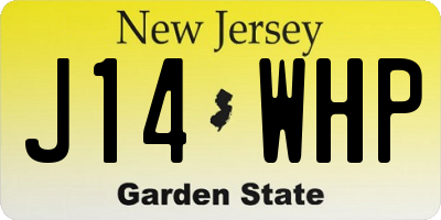 NJ license plate J14WHP