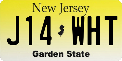 NJ license plate J14WHT