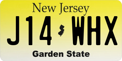 NJ license plate J14WHX