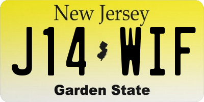 NJ license plate J14WIF