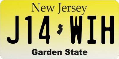 NJ license plate J14WIH