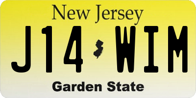 NJ license plate J14WIM