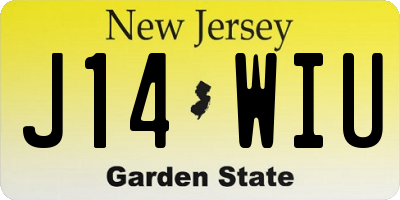 NJ license plate J14WIU