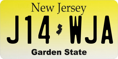 NJ license plate J14WJA