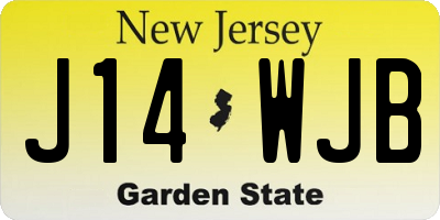 NJ license plate J14WJB