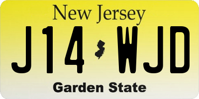 NJ license plate J14WJD